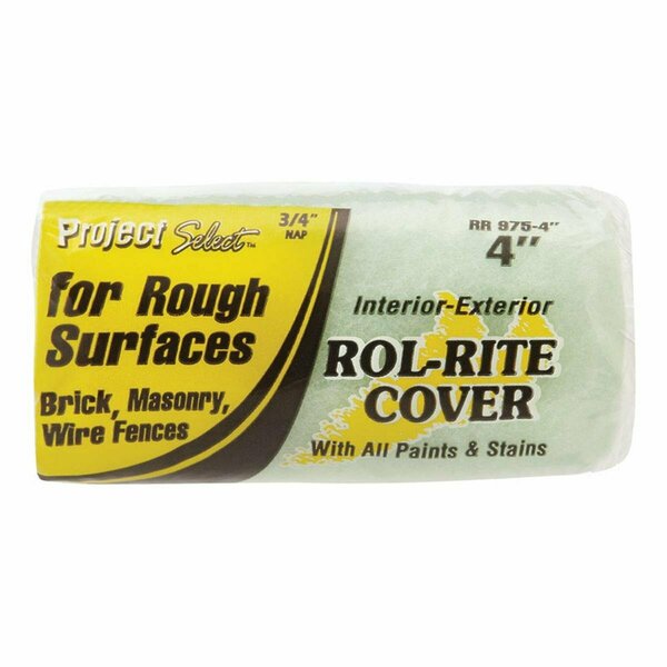Beautyblade Rol-Rite Polyester 0.75 x 4 in. Trim Paint Roller Cover for Rough Surfaces, 12PK BE3307955